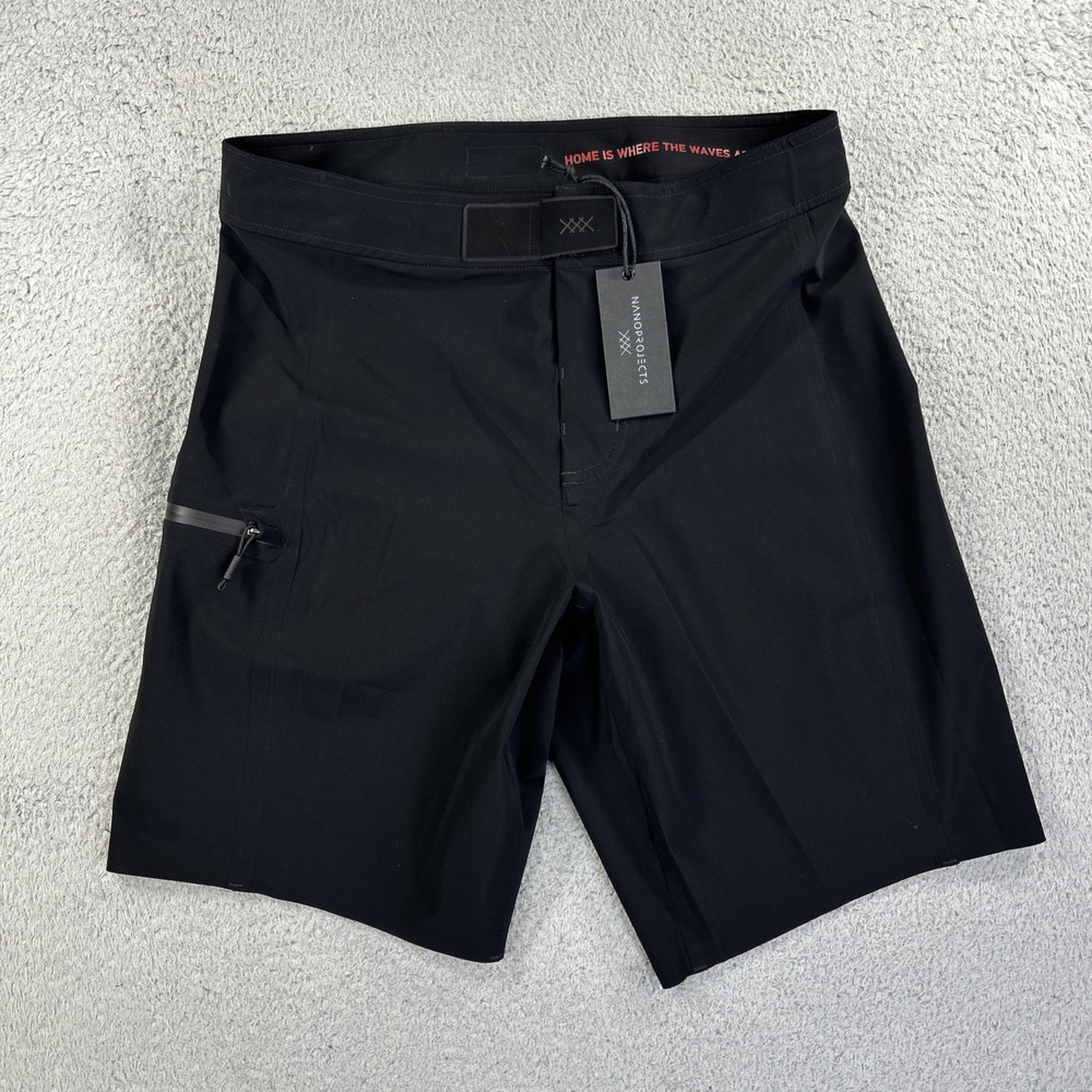 Rhone Board Shorts Mens 31 Black Performance Surf‎ Beach Swim Nano Projects NEW